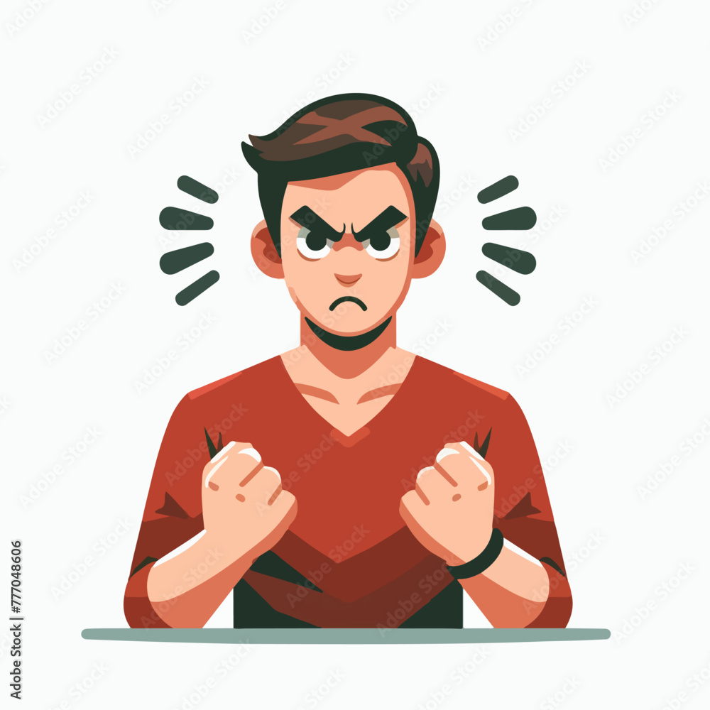 Vector image of an angry man's expression Vector image of an angry man's expression