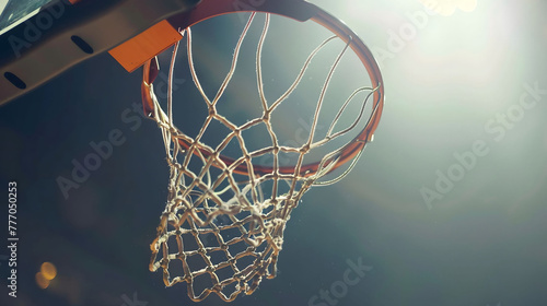 Basketball dunk in slow motion close-up