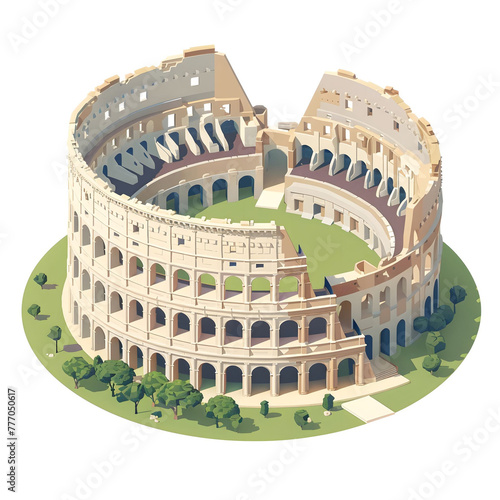 Isometric depiction of Colosseum ancient glory