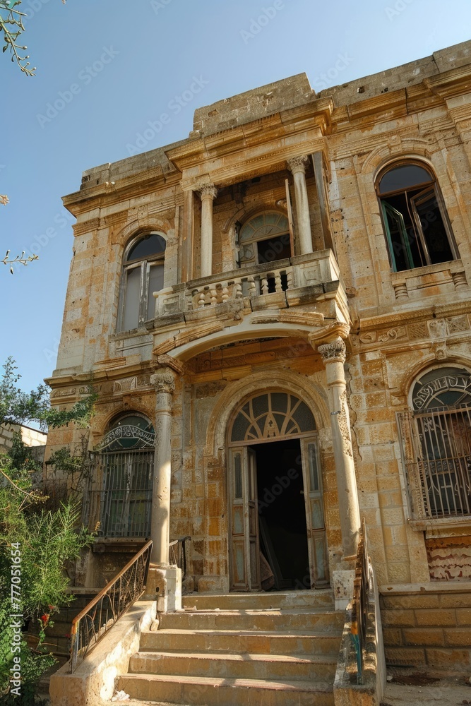Antique Old West Bank Building - Historic Attraction of Architecture and House Museum with a Prop of Bank