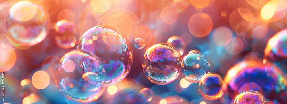 Bubbles of Imagination A Vibrant and Colorful Display of Bubbles  Generative AI