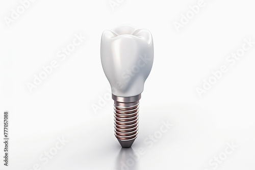 dental implant on white background. Generative Ai