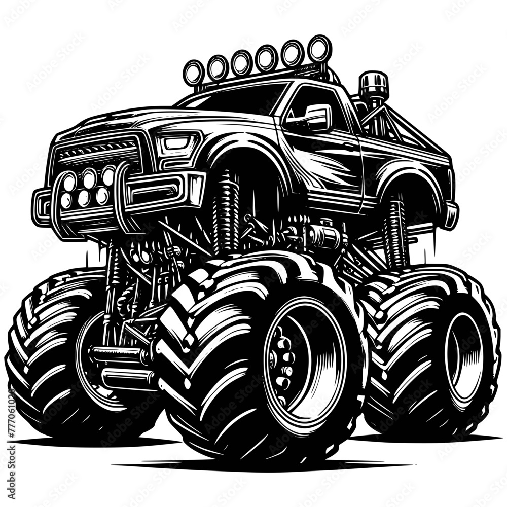 Monster Truck, Truck Scene Svg, Monster Truck Cut File, Monster Truck ...