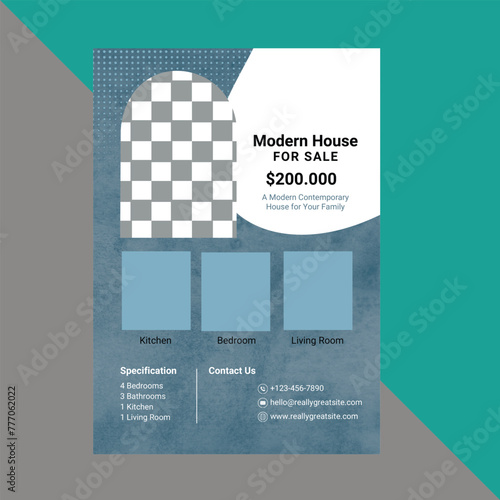 Modern House For Sale Flyer design