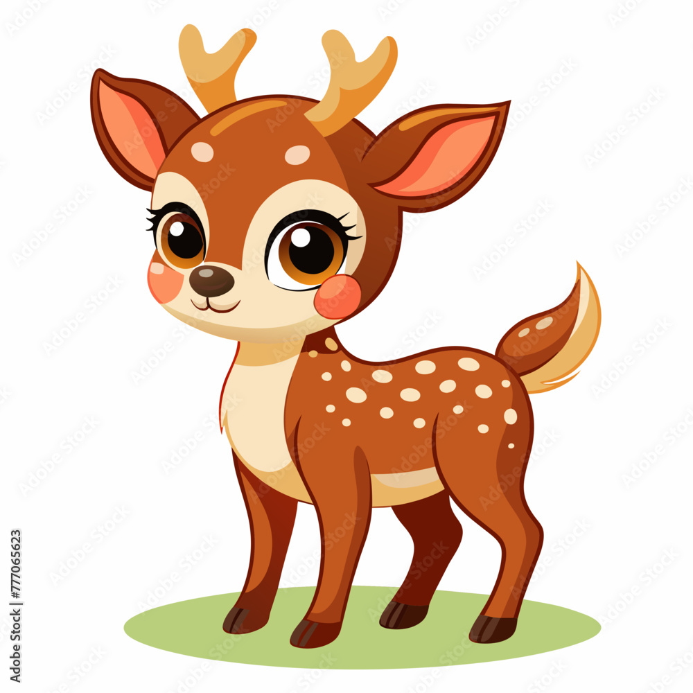 Cute baby deer cartoon art,