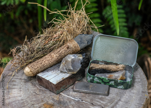 Flint and Steel firestarting kit