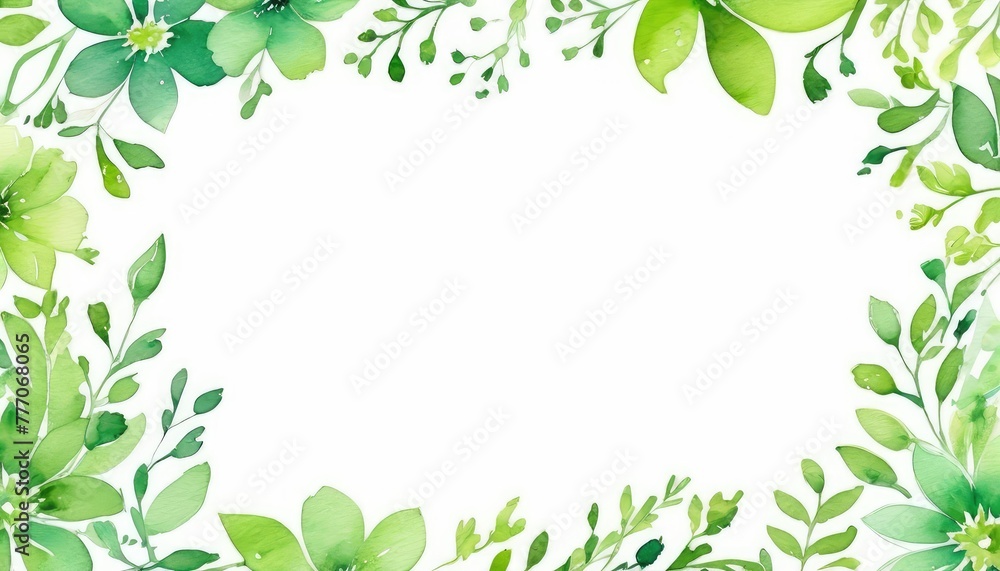 Immerse yourself in nature with our watercolor green floral frame mockup Immerse yourself in nature with our watercolor green floral frame mockup