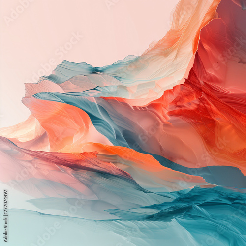 abstract background with colorful waves mountain