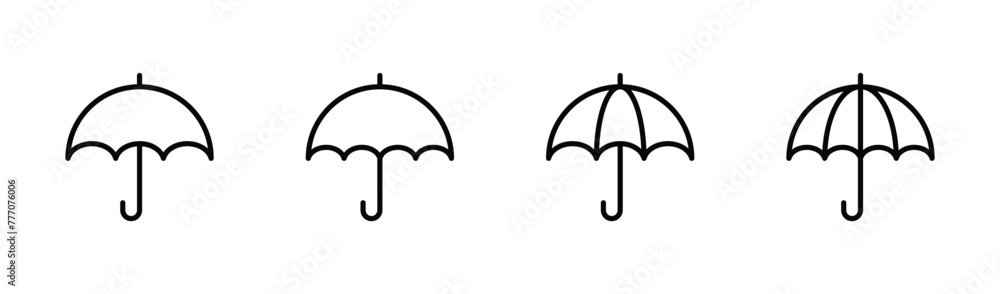 umbrella icon set vector - obrazy, fototapety, plakaty 