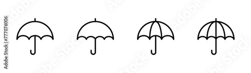 umbrella icon set vector photo