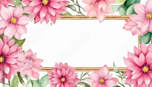 Embrace elegance with our watercolor pink floral frame mockup. Soft petals form a delicate border, perfect for showcasing your content © Александр Бердюгин