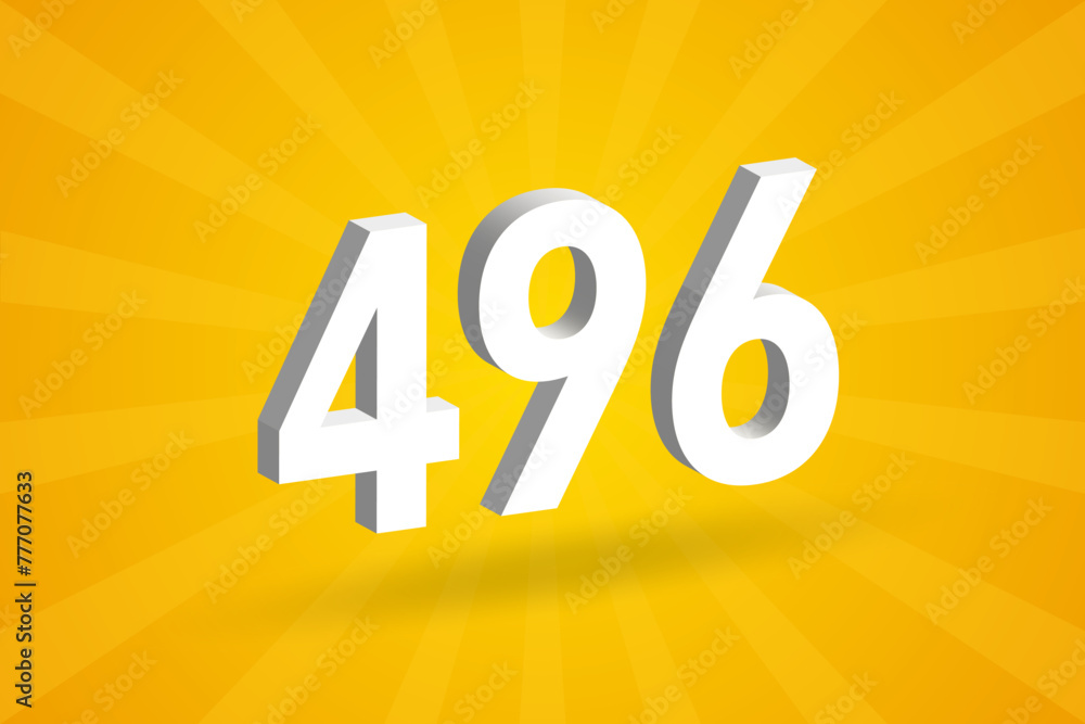 Fotografie 3D 496 number font alphabet