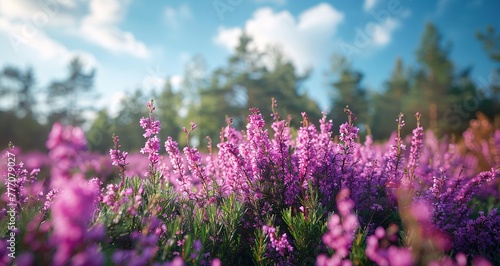 Purple Pastures A Field of Wildflowers Generative AI