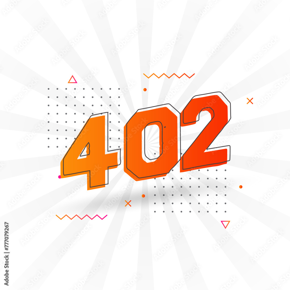402 number vector font alphabet. Number 402 with decorative element ...