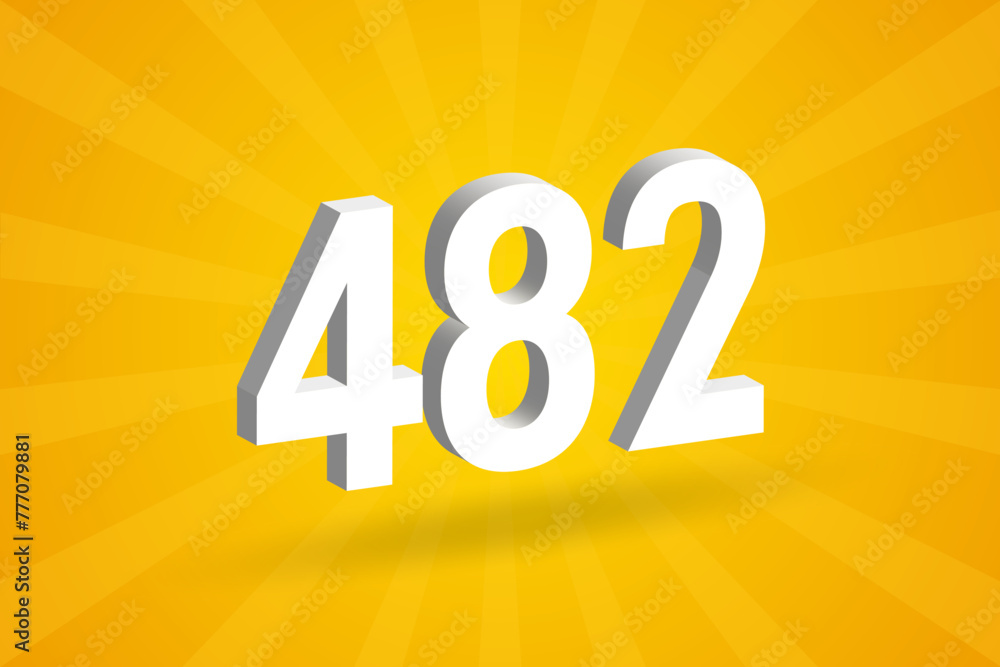 Fotografie 3D 482 number font alphabet