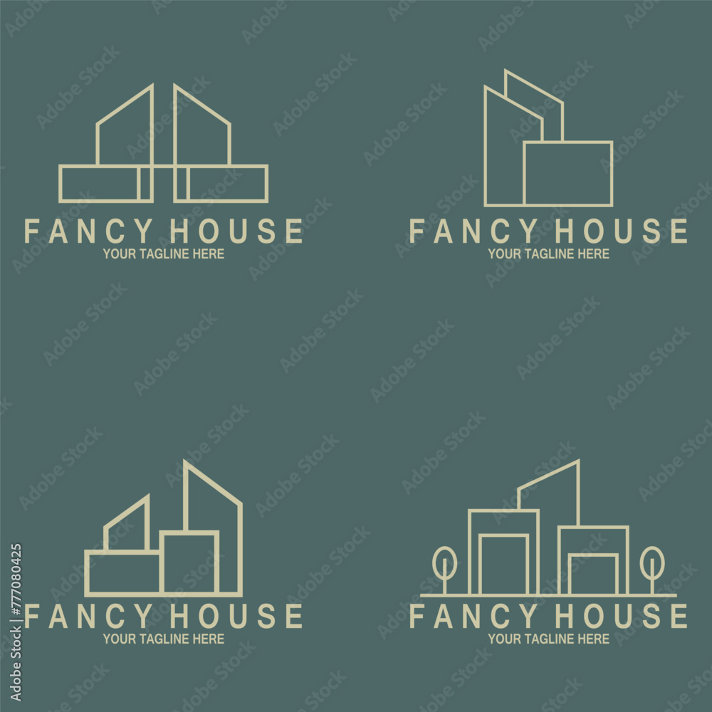 minimalist modern house fancy icon vector illustration template design
