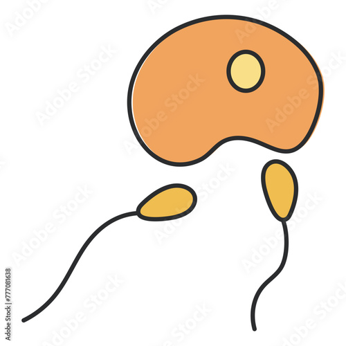 A flat design icon of insemination 

