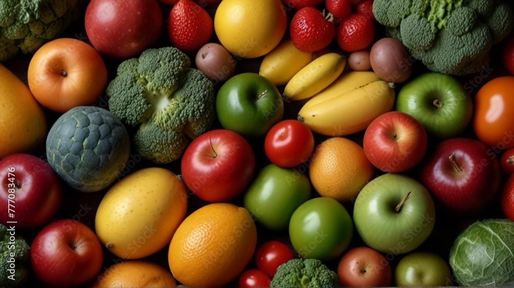 Different fruits and vegetables.Ai Generative Different fruits and vegetables.Ai Generative