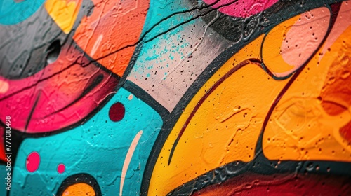 A close-up of graffiti art on a wall