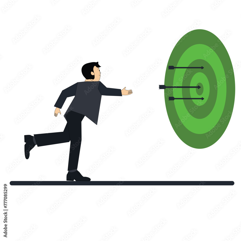 vector illustration of a businessman achieving success vector illustration of a businessman achieving success