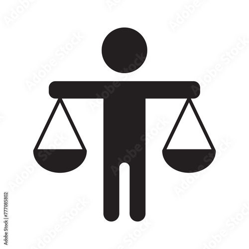 Ethics icon, Core ethical value of any business company symbol. Morality and integrity with trust in principle vector. Corporate justice scale in equilibrium sign. 
