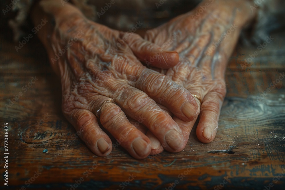 The Wisdom of Age A Portrait of Elderly Hands Generative AI