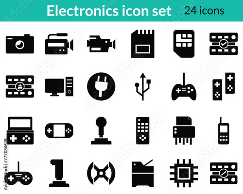 Electronics icon, energy, saving icon, Control, remote, tv icon, outline icon set