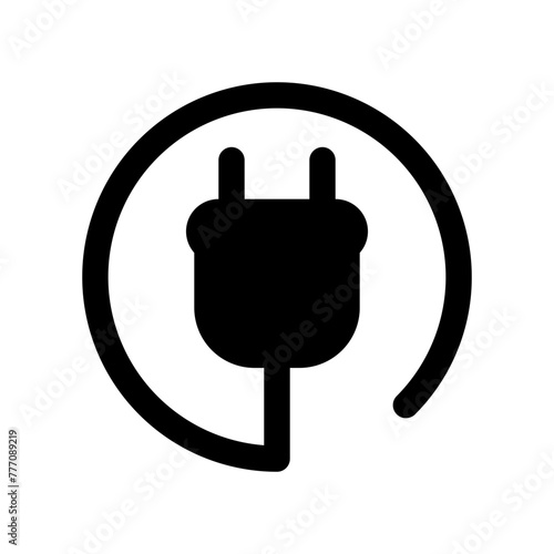 Electric power source socket icon