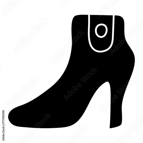 A beautiful design icon of heel shoe
