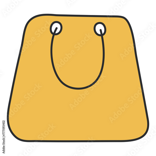 A flat design icon of bag


