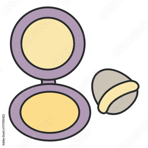 A trendy design icon of face powder

