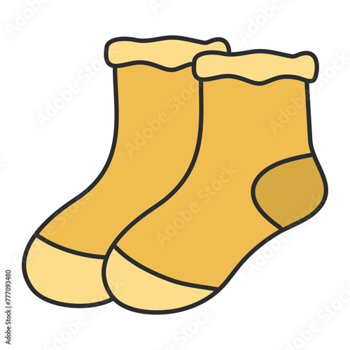 A flat design icon of socks

