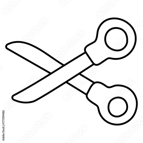 Trendy vector design of scissors

