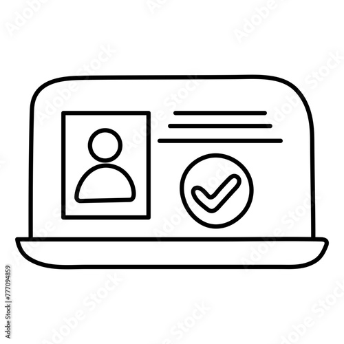 A colored design icon of online registration

