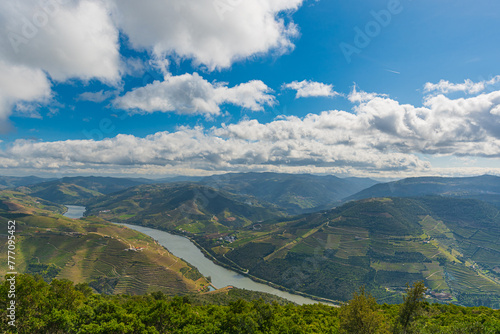 Douro Valley,Portugal. The Douro Valley is a Portugal's most famous and a historic wine region. The Douro was registered as a UNESCO World Heritage Site for cultural landscape.