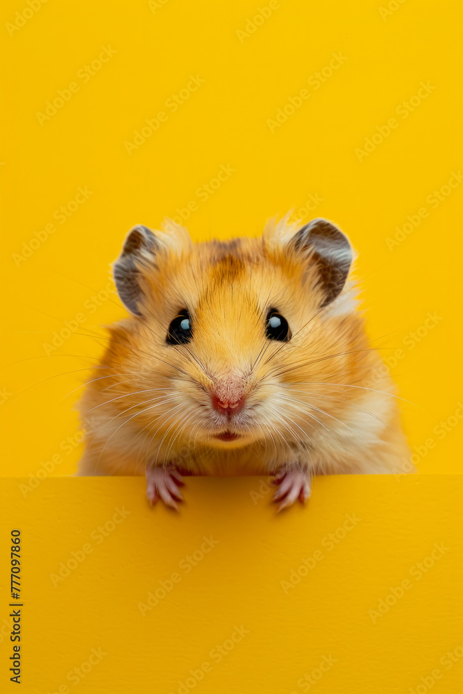 A cute hamster with a shocking expression