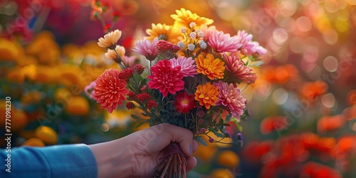 A Handful of Colorful Flowers Generative AI © Satyam