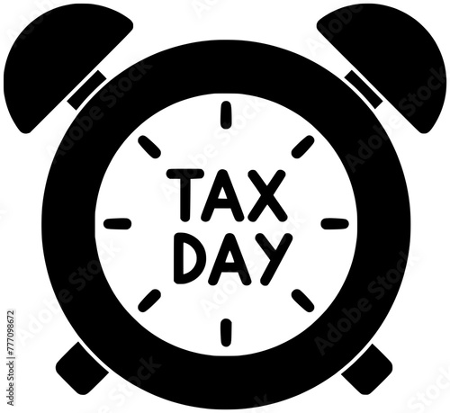 watch illustration alarm silhouette time logo tax icon financial outline finance money day clock business reminder payment taxation accounting shape timer deadline government for vector graphic