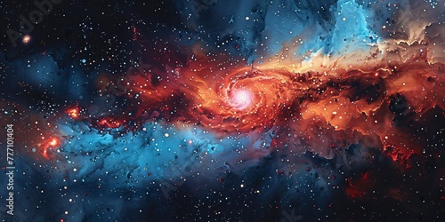 Galactic Nebula A Cosmic Symphony of Stars and Nebulae Generative AI © Satyam