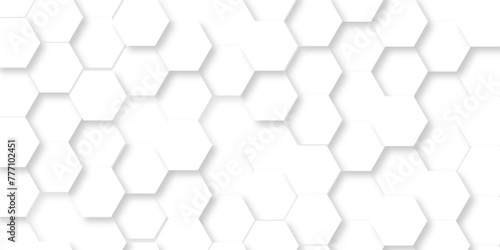 Fototapeta Naklejka Na Ścianę i Meble -  Abstract background with hexagon, modern abstract vector polygonal pattern. Futuristic abstract honeycomb technology white background. Luxury white hexagon pattern.