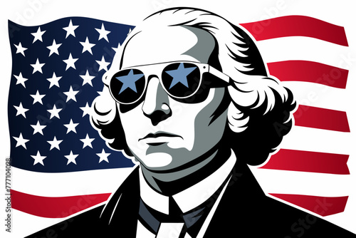 black and white george washington background white