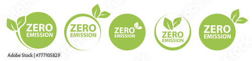 Zero Emission Net zero icon, CO2 net-zero emission, carbon neutral concept. Vector