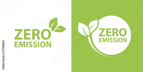 Zero Emission Net zero icon, CO2 net-zero emission, carbon neutral concept. Vector
