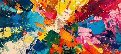 Vibrant Chaos A Colorful Abstract Artwork Generative AI