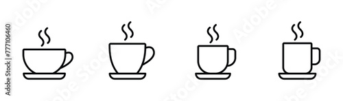 coffee cup icon set vector