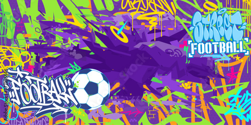 Cool Abstract Hip Hop Urban Street Art Graffiti Style Soccer Or Football Illustration Background