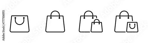 shopping bag icon set vector	