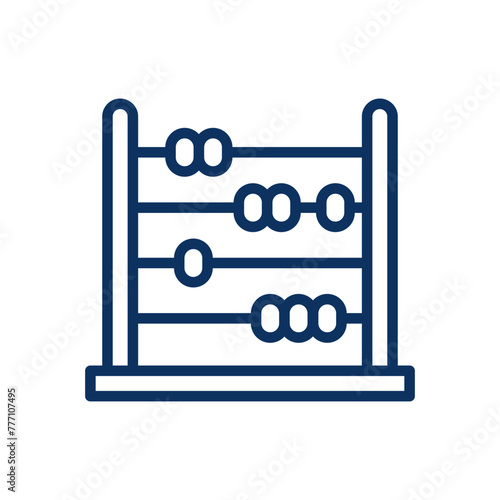 Abacus Icon. Thin Line Illustration of Classic Calculating Tool for Basic Mathematics Education and Counting Practice. Isolated Outline Vector Sign.	