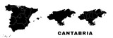 Cantabria map, autonomous community in Spain. Spanish administrative regions and municipalities.