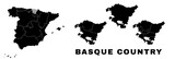 Basque Country map, autonomous community in Spain. Spanish administrative regions and municipalities.